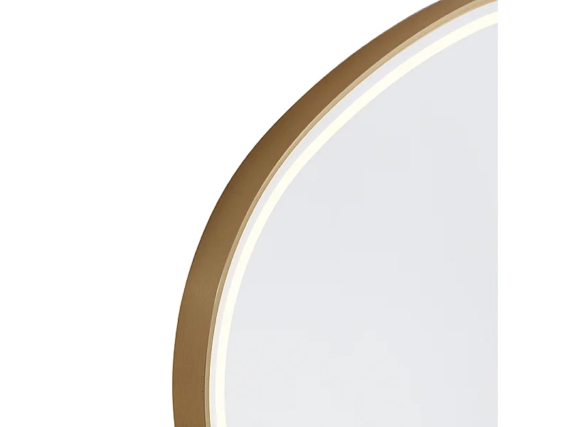 Miroir de salle de bain doré avec LED avec variateur tactile ovale - Miral