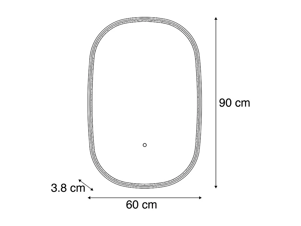 Miroir de salle de bain doré avec LED avec variateur tactile ovale - Miral