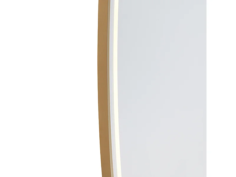 Miroir de salle de bain doré avec LED avec variateur tactile ovale - Miral