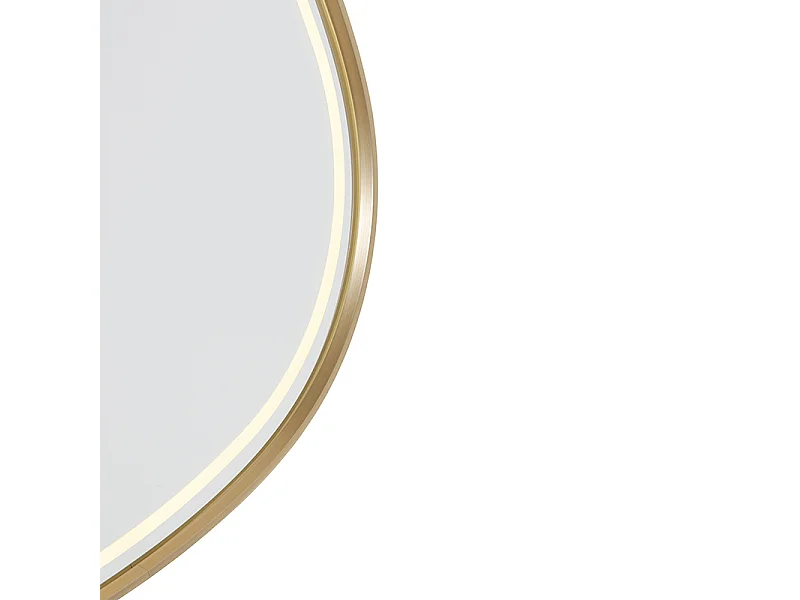 Miroir de salle de bain doré avec LED avec variateur tactile ovale - Miral