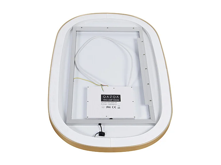 Miroir de salle de bain doré avec LED avec variateur tactile ovale - Miral