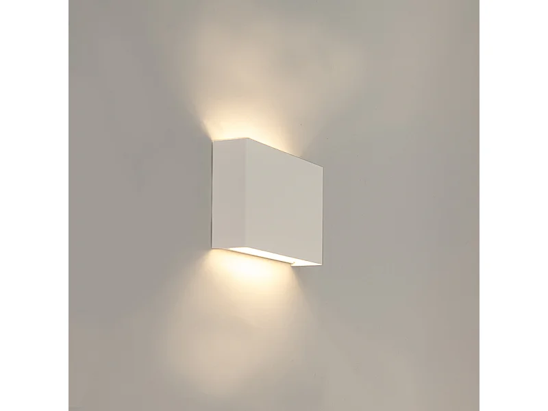 Applique murale moderne blanche rectangulaire à 2 lumières - Otan