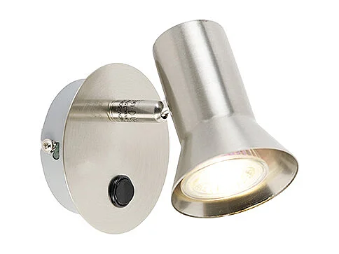 Spot mural orientable et inclinable en acier avec interrupteur - Karin 1