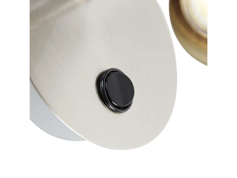 Spot mural orientable et inclinable en acier avec interrupteur - Karin 1