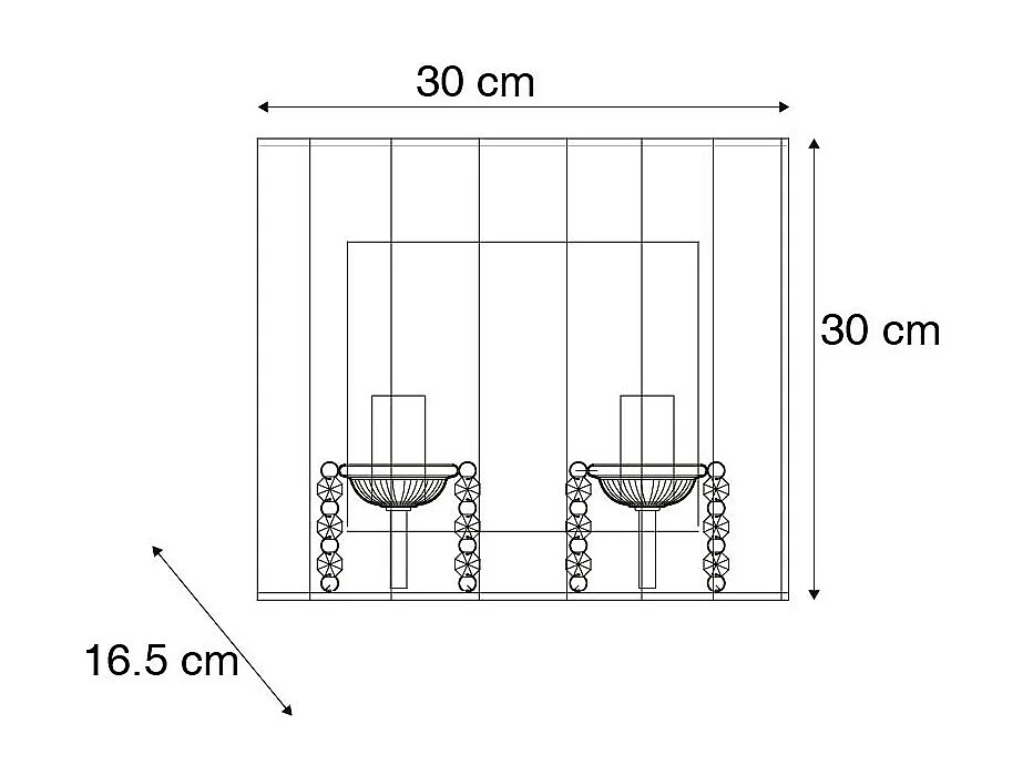 Ensemble de 2 appliques chromées avec abat-jour noir - Ann-Kathrin 2