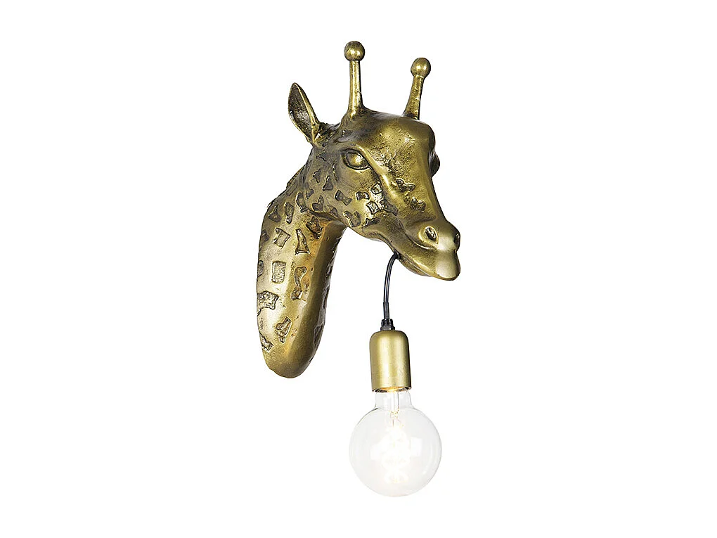 Applique murale vintage en laiton - Animal Girafe