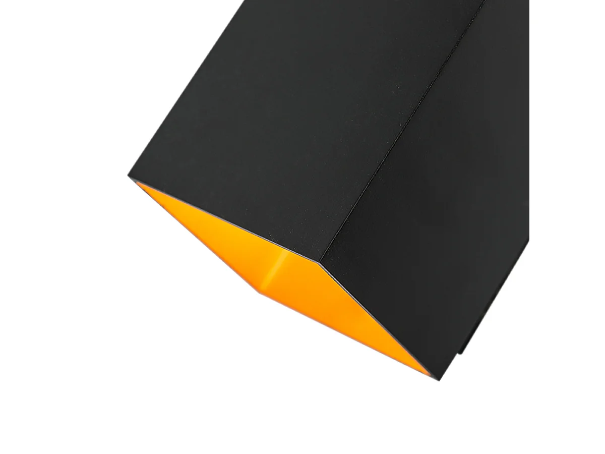 Ensemble de 2 appliques murales design noires et dorées carrées - Sola