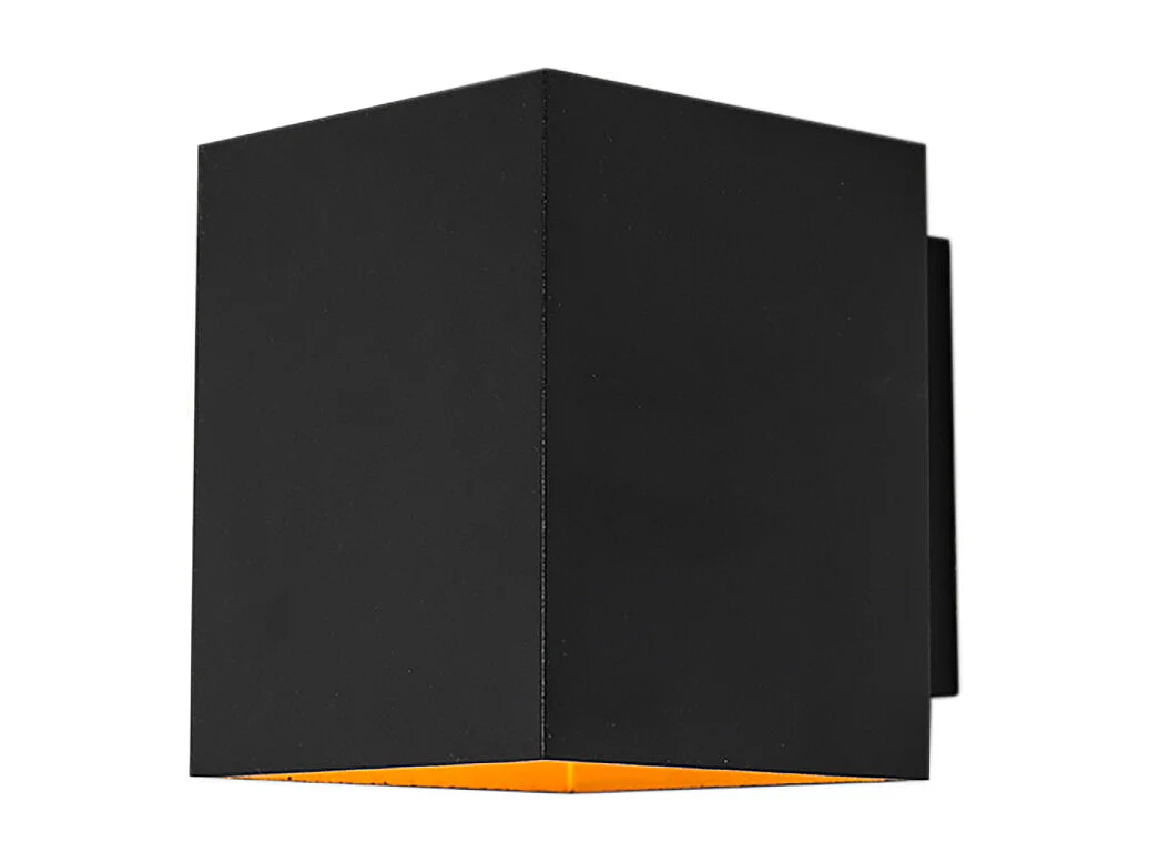 Ensemble de 2 appliques murales design noires et dorées carrées - Sola