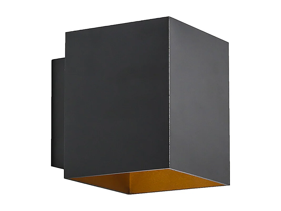 Ensemble de 2 appliques murales design noires et dorées carrées - Sola
