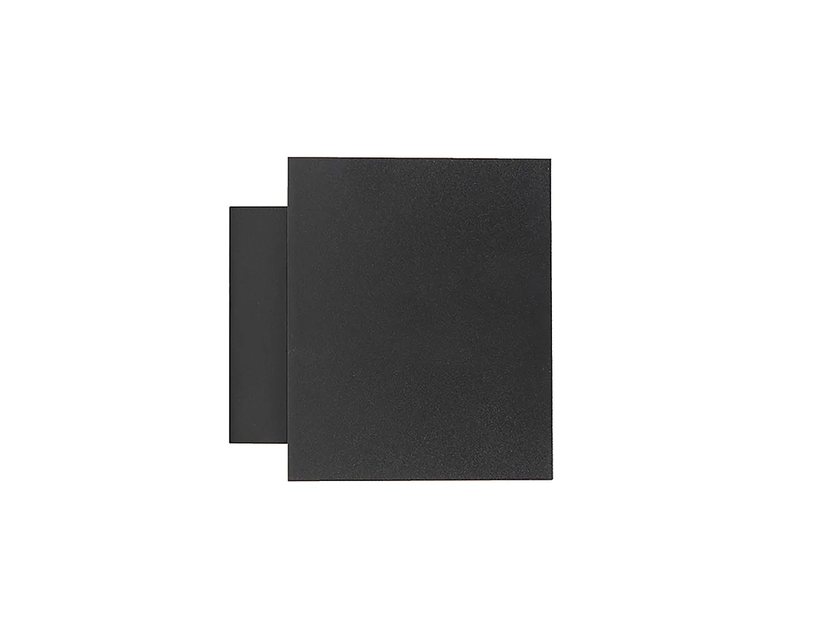 Ensemble de 2 appliques murales design noires et dorées carrées - Sola