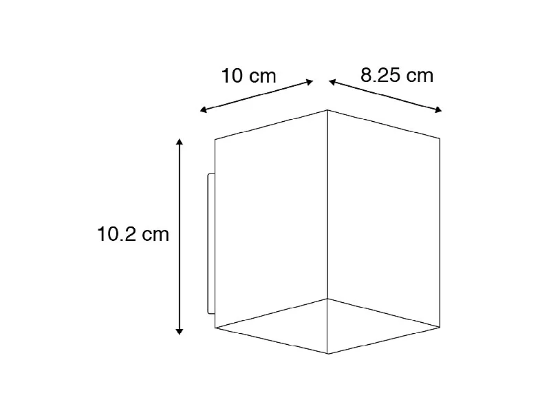 Ensemble de 2 appliques murales design noires et dorées carrées - Sola