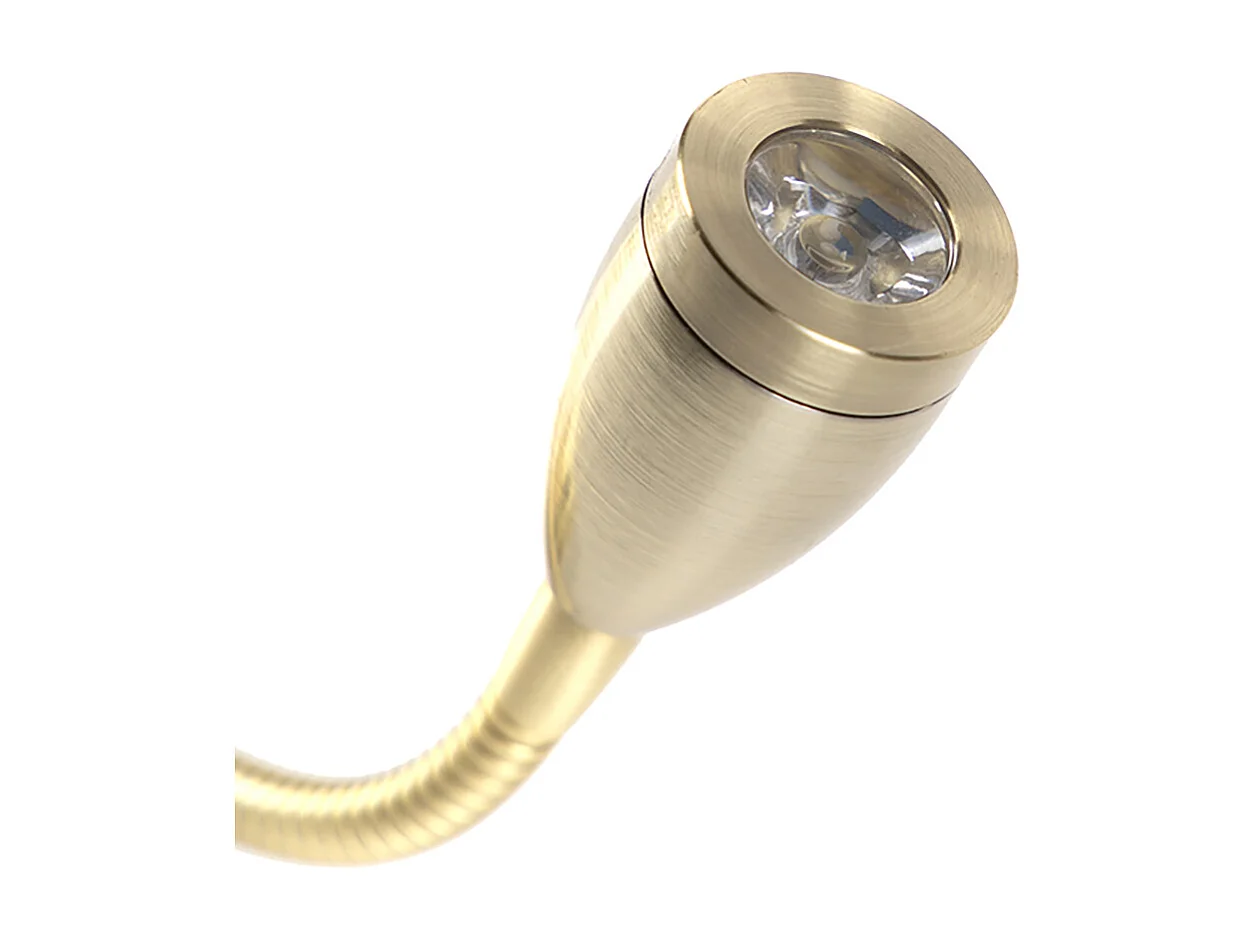 Applique murale dorée avec USB et abat-jour blanc 18 cm - Brescia Combi