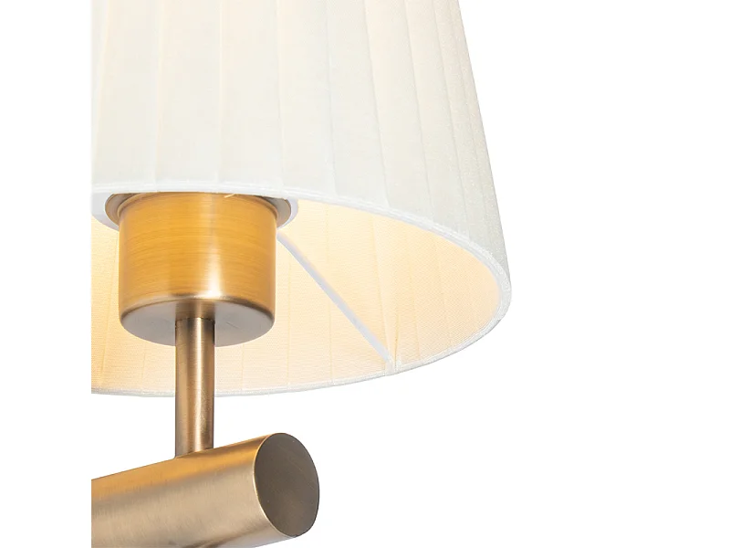 Applique Murale Moderne Bronze avec Abat-jour Blanc - Pluk