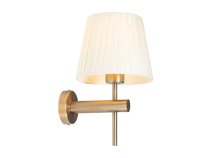 Applique murale moderne blanche avec bronze - Pluk
