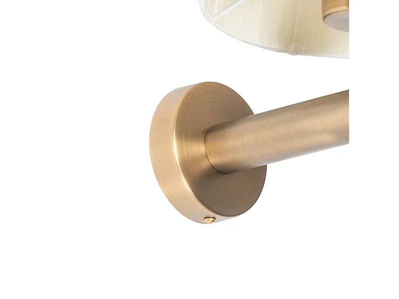Applique murale moderne blanche avec bronze - Pluk
