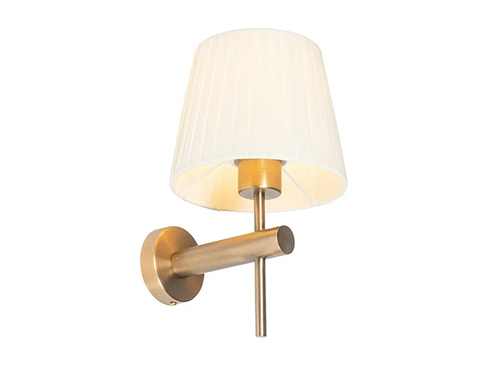 Applique murale moderne blanche avec bronze - Pluk