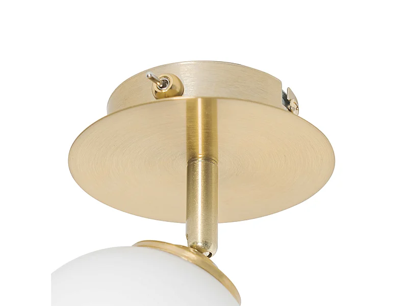 Spot moderne doré avec verre opale et interrupteur - Athènes