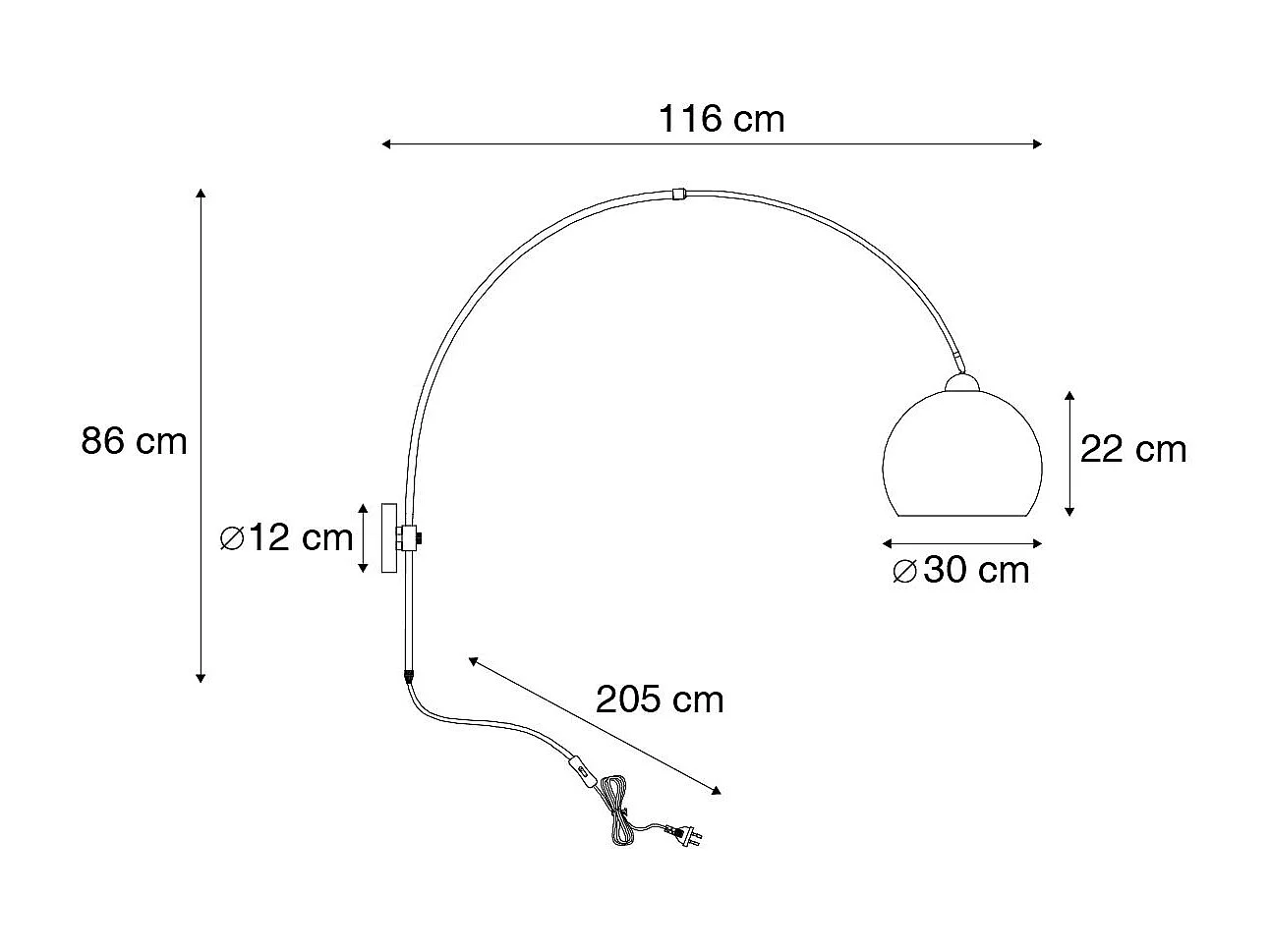Applique murale rétro en acier avec abat-jour blanc orientable