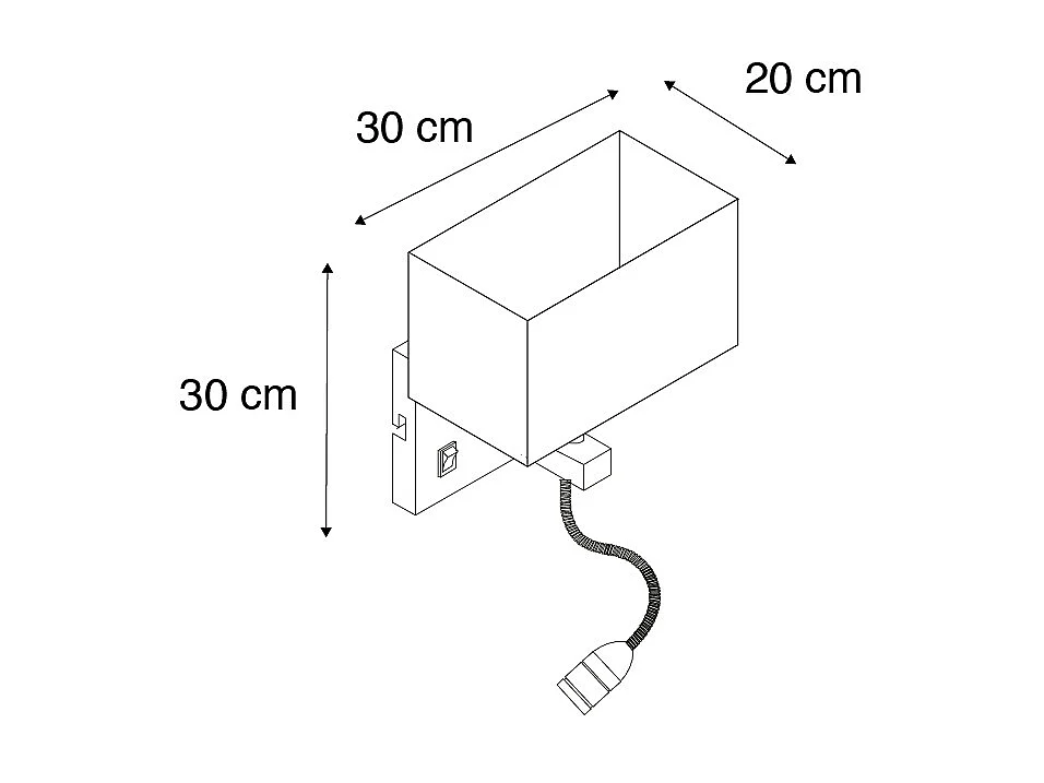 Applique en acier avec abat-jour noir et bras de lecture avec LED - Bergame