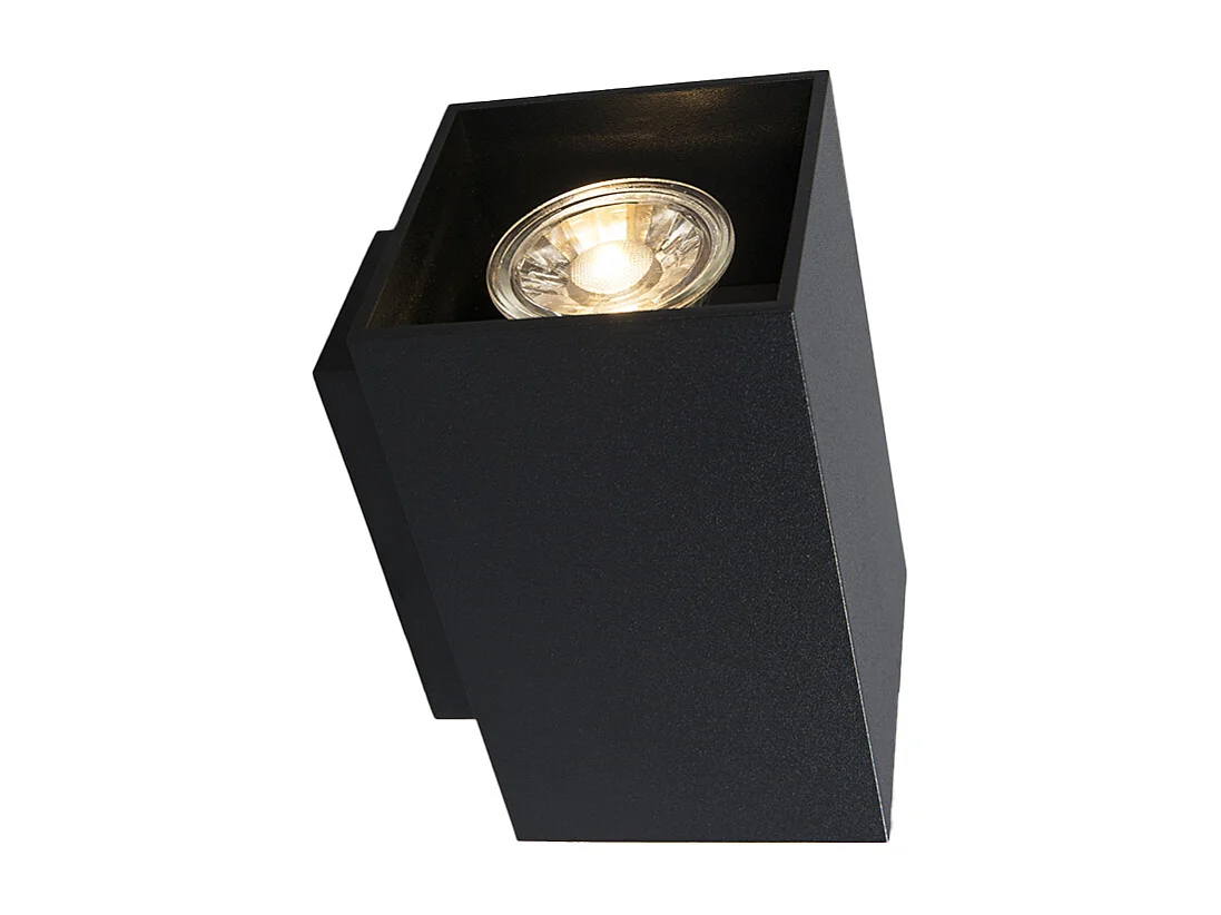 Applique murale moderne noire carrée 2 lumières - Sandy