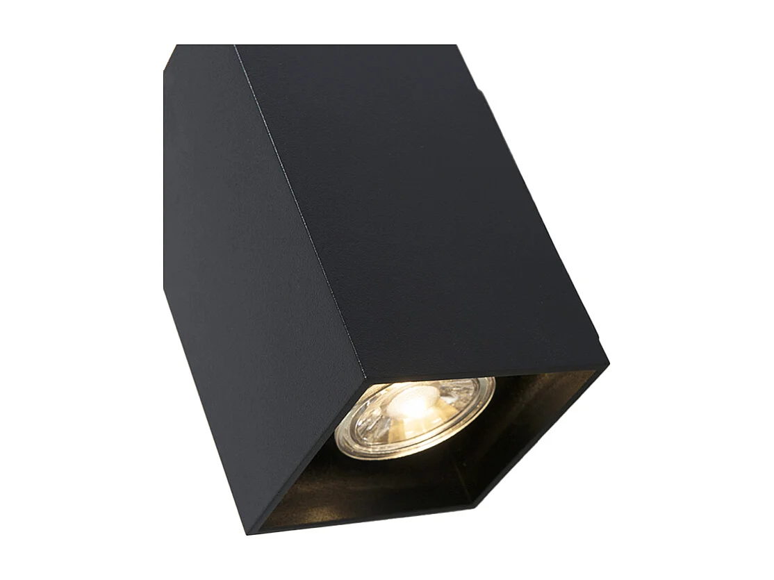 Applique murale moderne noire carrée 2 lumières - Sandy