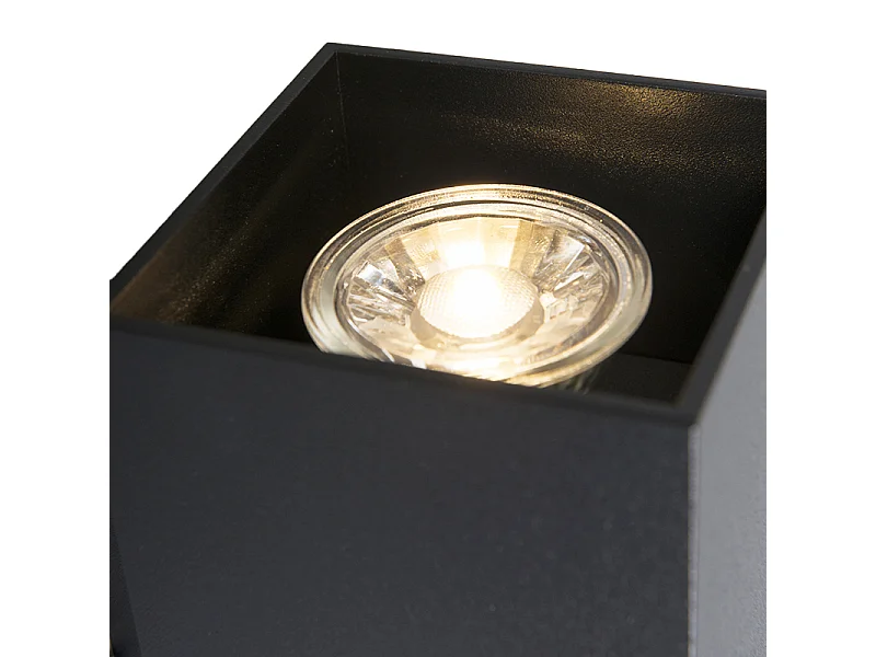 Applique murale moderne noire carrée 2 lumières - Sandy