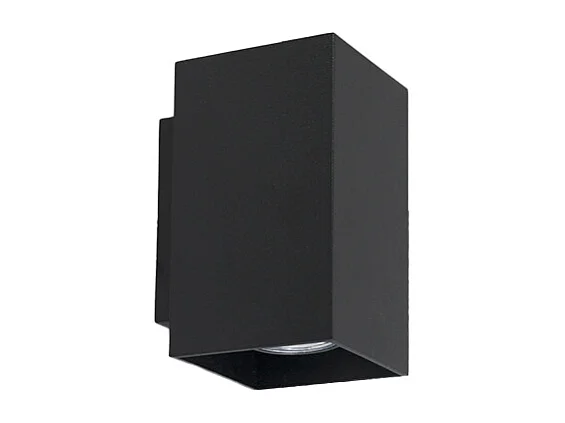 Applique murale moderne noire carrée 2 lumières - Sandy