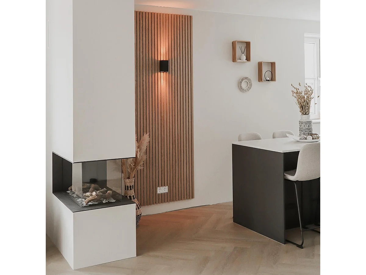 Applique murale moderne noire carrée 2 lumières - Sandy