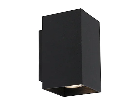 Applique murale moderne noire carrée 2 lumières - Sandy