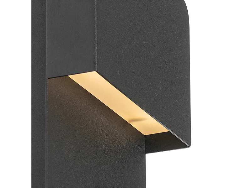 Applique murale moderne noire avec LED avec USB et lampe de lecture - Robin