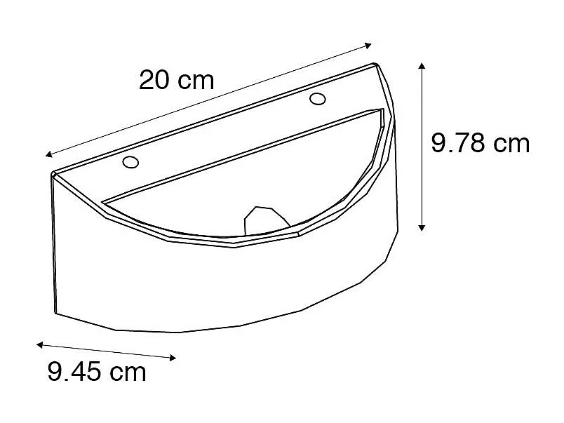 Applique murale rustique en béton semi-circulaire - Adelaide