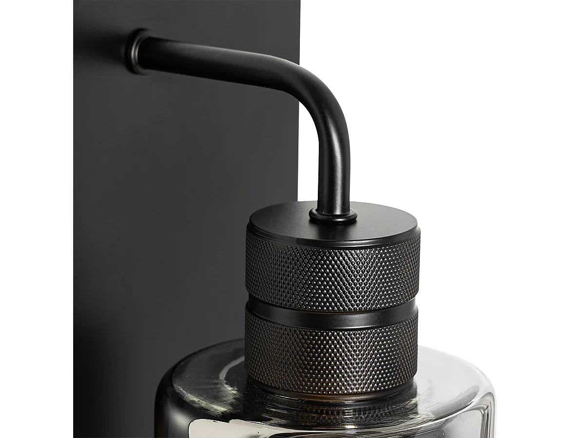 Applique moderne noire avec verre fumé - Stavelot
