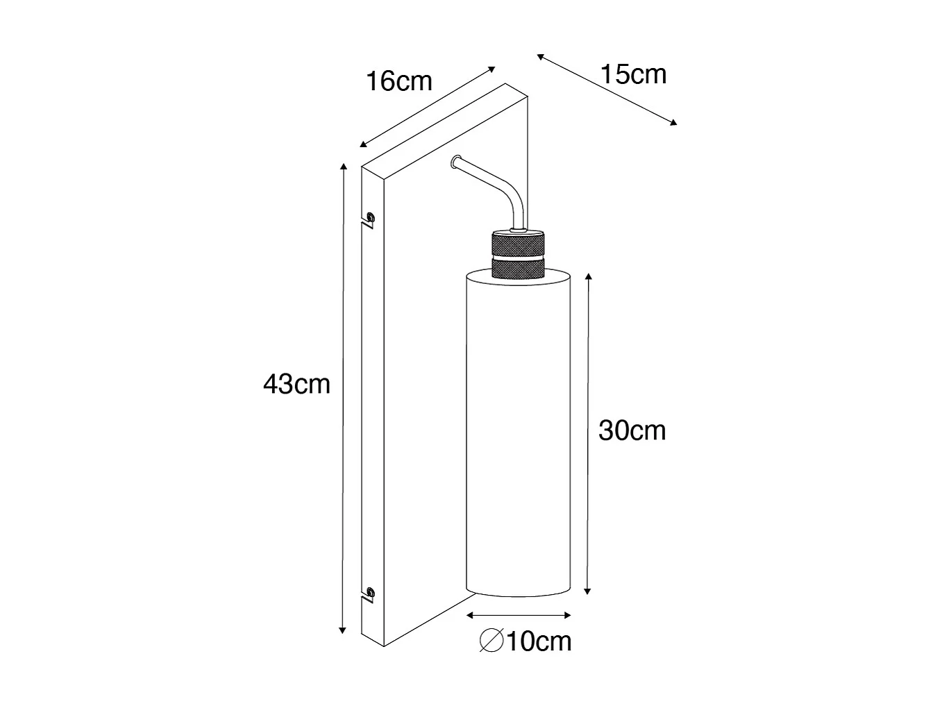 Applique moderne noire avec verre fumé - Stavelot