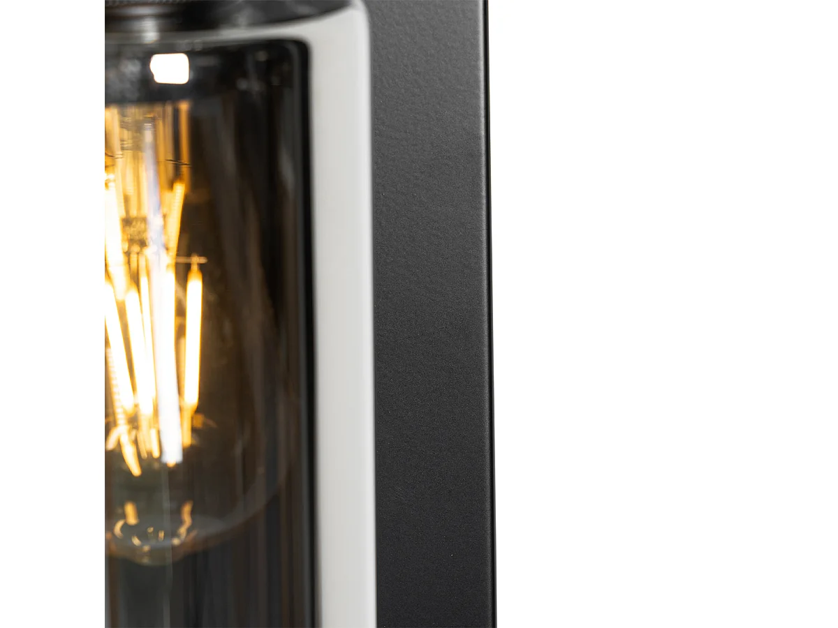 Applique moderne noire avec verre fumé - Stavelot