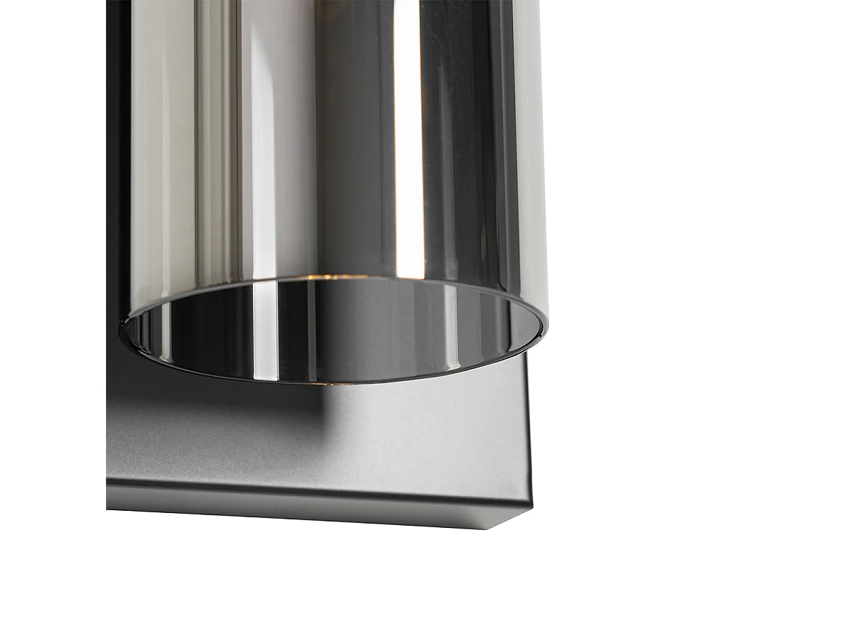 Applique moderne noire avec verre fumé - Stavelot