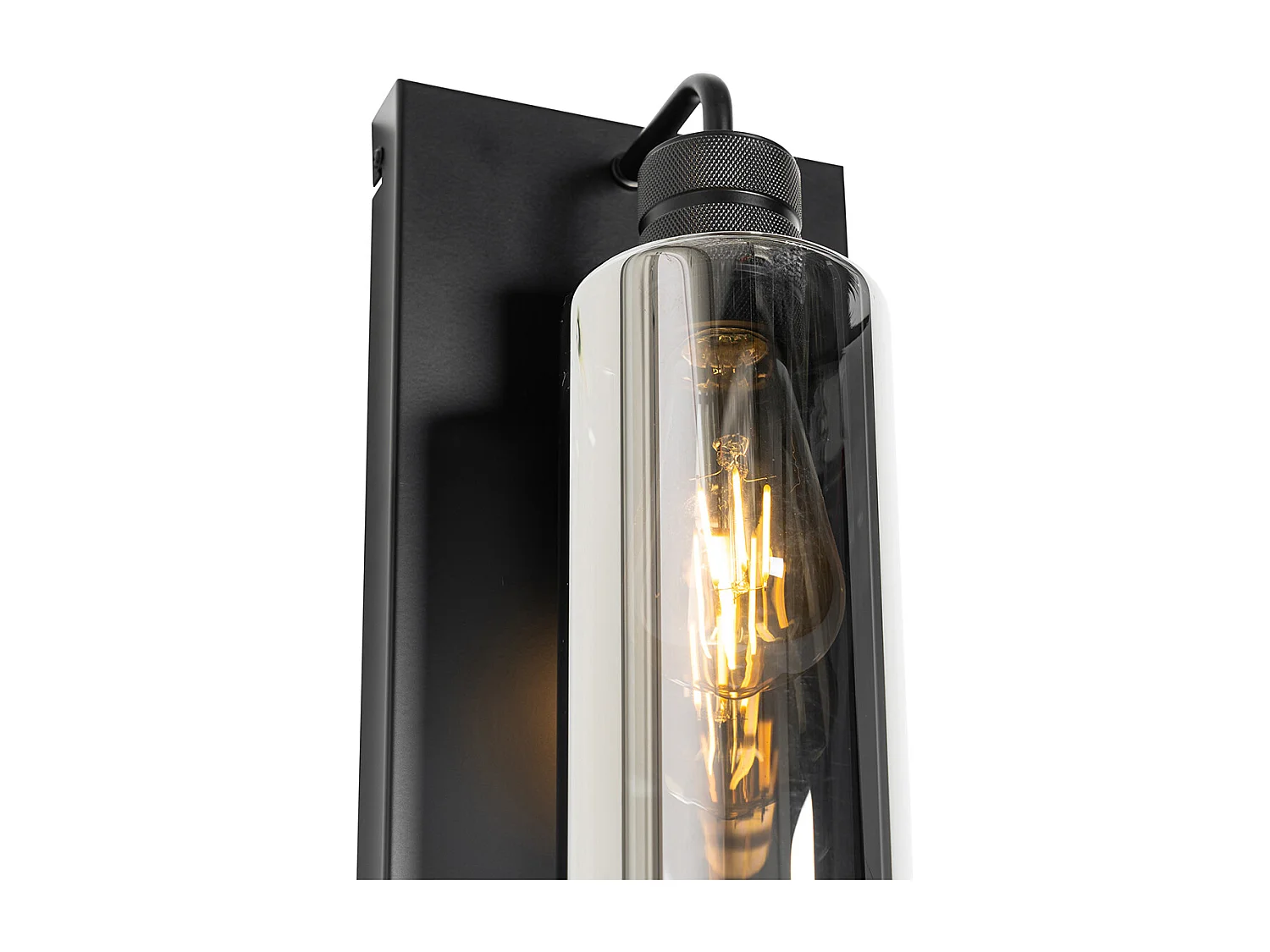 Applique moderne noire avec verre fumé - Stavelot