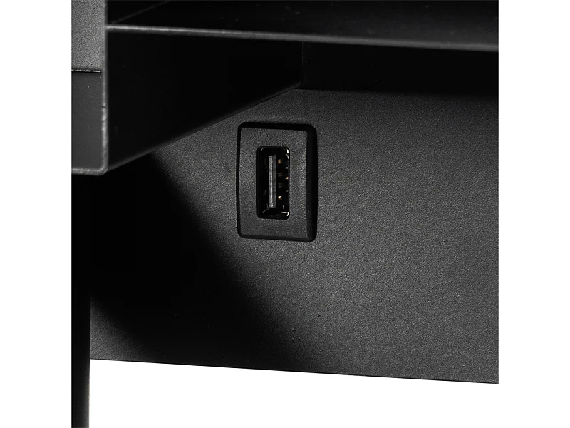 Applique murale moderne noire avec LED avec USB - Thijs