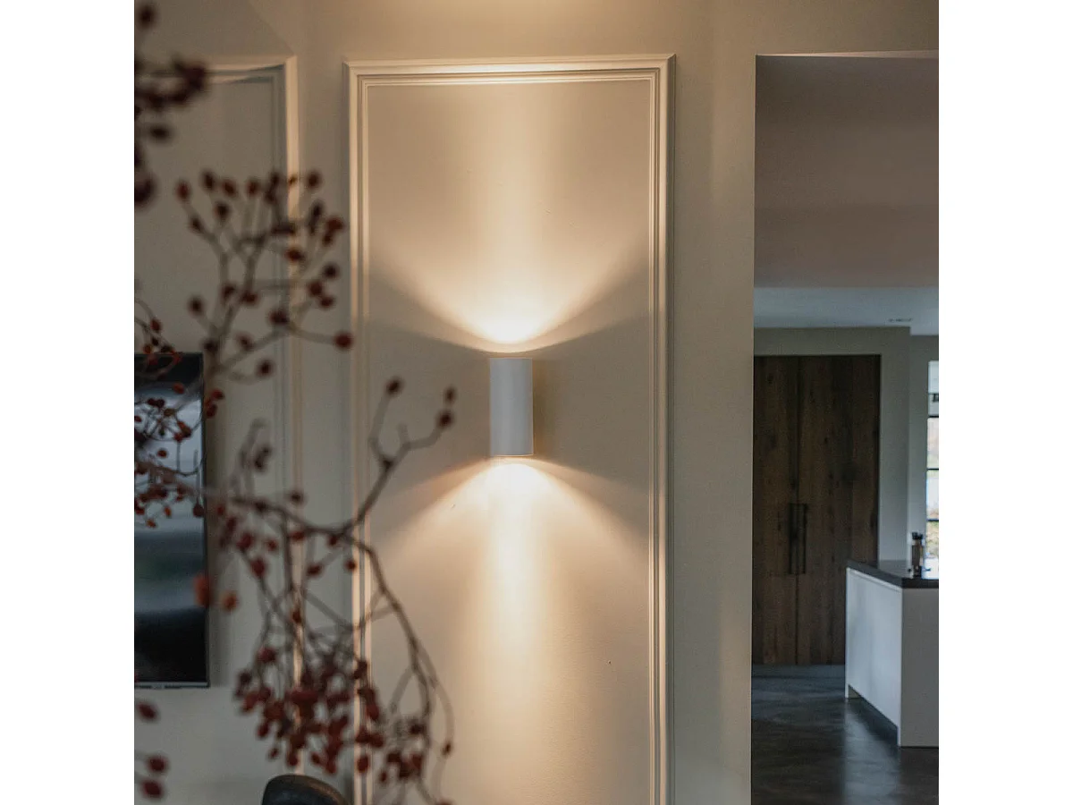 Applique murale design blanche ronde à 2 lumières - Sab