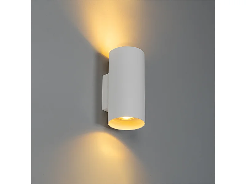 Applique murale design blanche ronde à 2 lumières - Sab