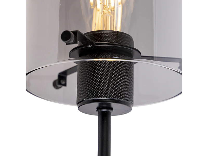 Applique design noir avec verre fumé - Dôme