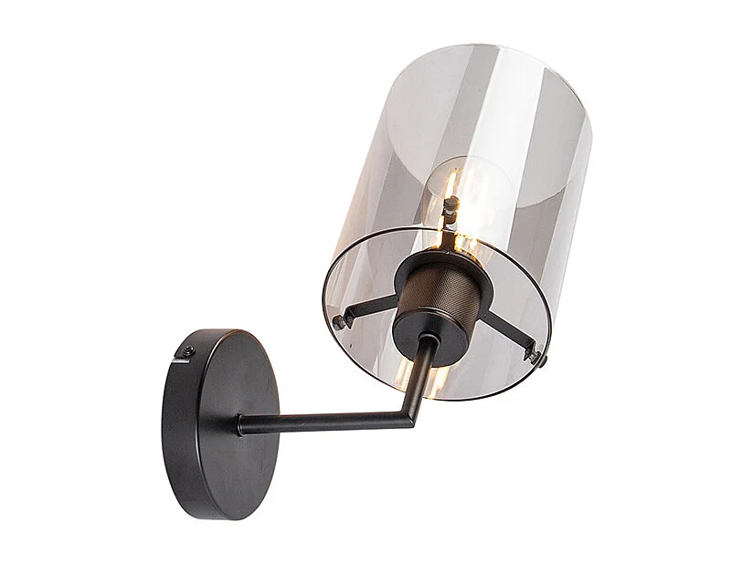 Applique design noir avec verre fumé - Dôme