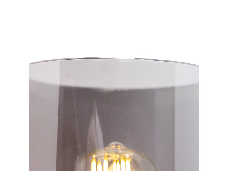 Applique design noire avec verre fumé - Dome