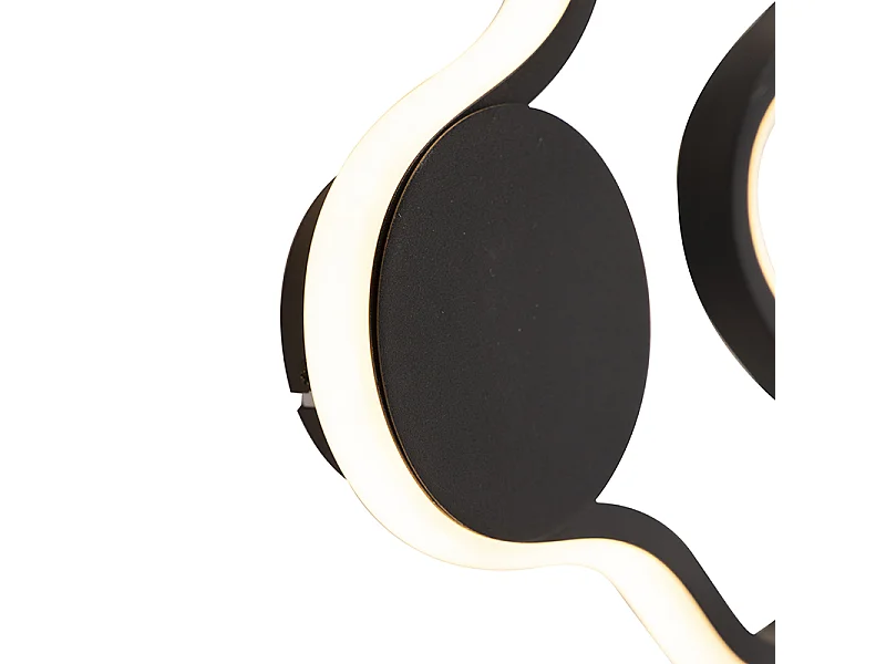 Applique moderne noire avec LED - Plomp