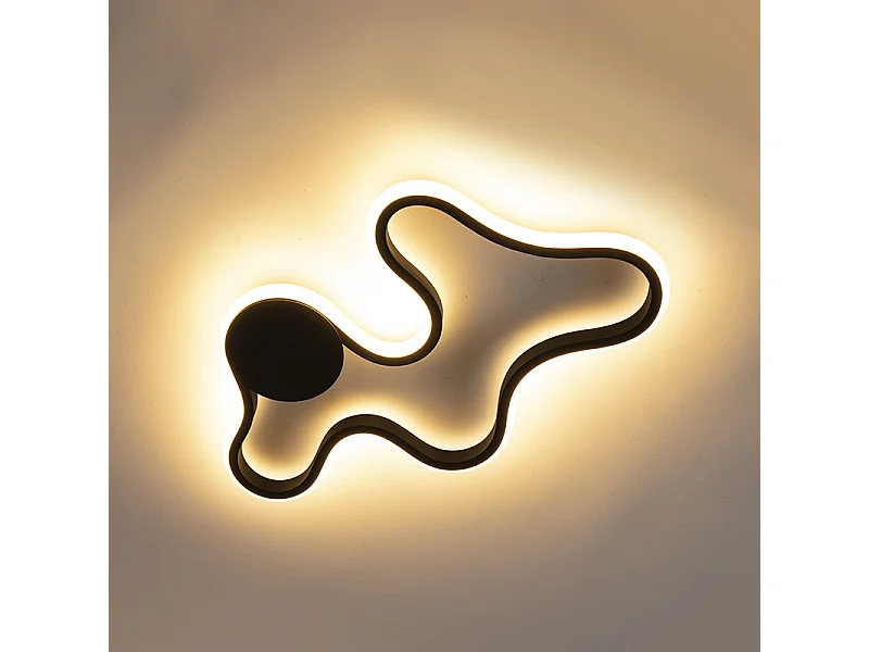 Applique moderne noire avec LED - Plomp