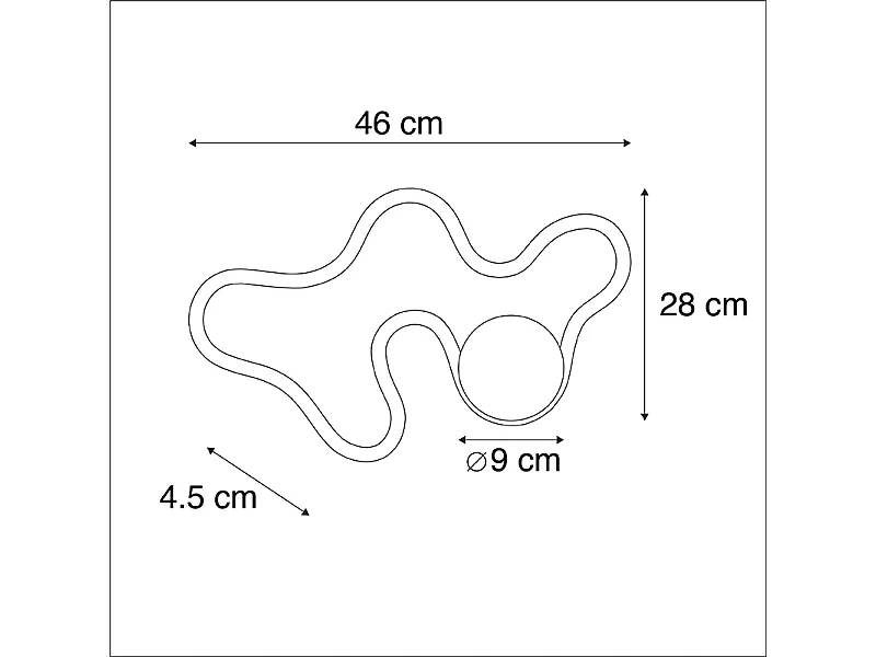 Applique moderne noire avec LED - Plomp