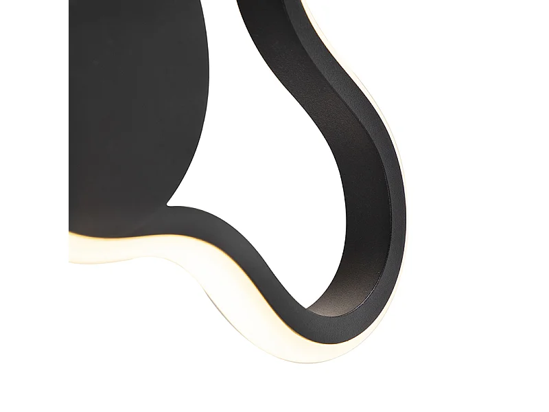 Applique moderne noire avec LED - Plomp