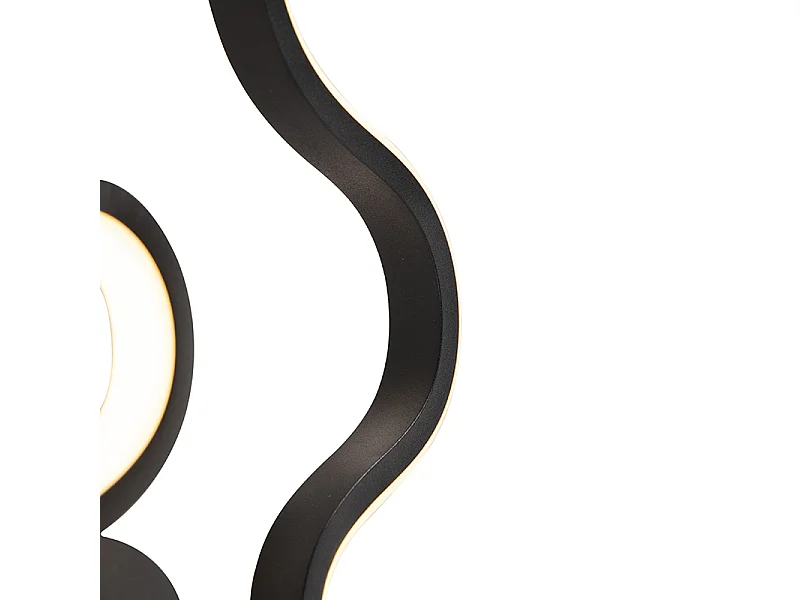 Applique moderne noire avec LED - Plomp