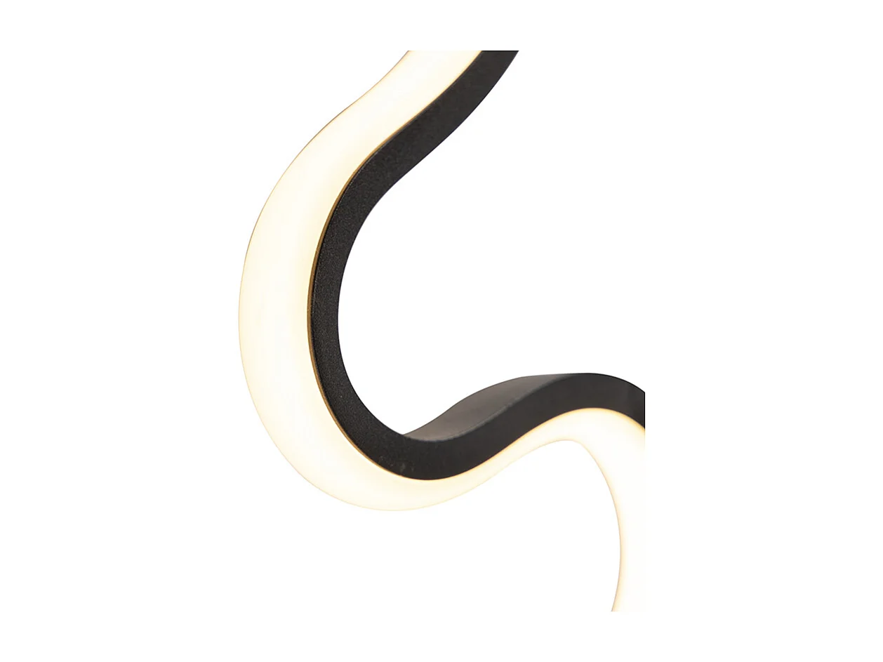 Applique moderne noire avec LED - Plomp