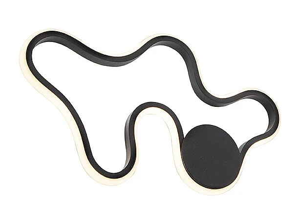 Applique murale moderne noire avec LED - Plomp