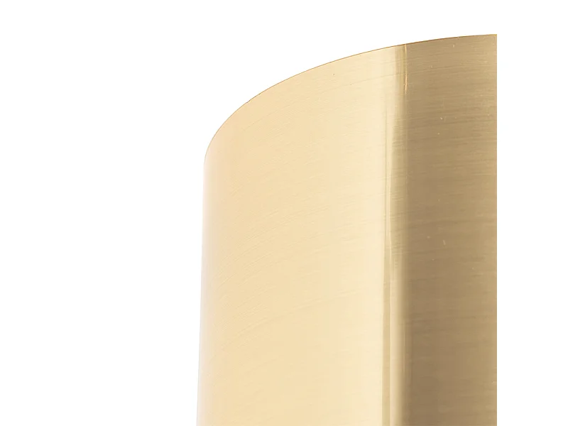 Applique noire avec bras flexible et abat-jour doré 15 cm - Brescia